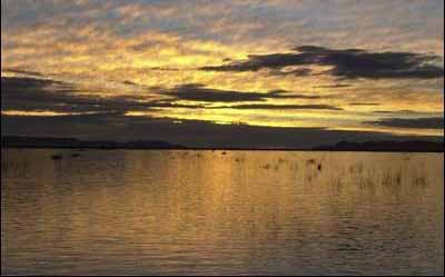 Titicaca lake sunset